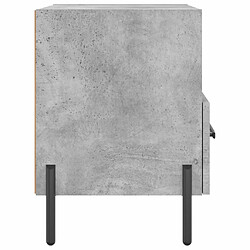 Maison Chic Table de chevet,Table de Nuit,Meuble de Rangement gris béton 40x35x47,5 cm bois d’ingénierie pas cher