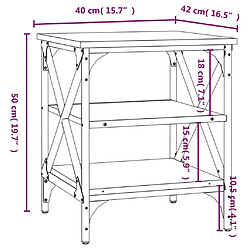 vidaXL Table d'appoint Chêne fumé 40x42x50 cm Bois d'ingénierie pas cher