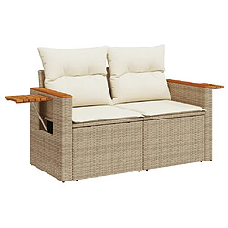 Avis vidaXL Salon de jardin avec coussins 5 pcs beige résine tressée