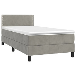 Acheter Sommier à lattes LED,Cadre à lattes de lit avec matelas pour Adulte Gris clair 100x200 cm -MN52144