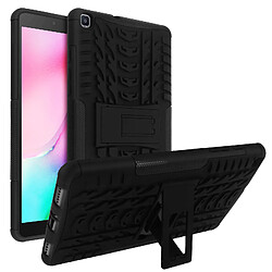 Avizar Coque Galaxy Tab A 8.0 2019 Rigide Silicone Antichoc Béquille Support Noir