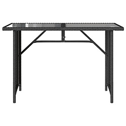 Avis vidaXL Table de jardin avec dessus en verre noir 110x68x70 poly rotin