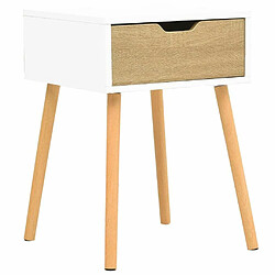 Maison Chic Table de chevet,Table de Nuit,Meuble de Rangement Blanc et chêne sonoma 40x40x56 cm Aggloméré