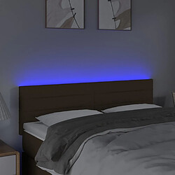 Avis Maison Chic Tête de lit scandinave à LED,meuble de chambre Marron Foncé 144x5x78/88 cm Tissu -MN88510