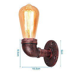 Acheter Stoex 2x Créatif Vintage Applique murale Conduite D'eau Lampe murale Industriel Rétro Lampe de Mur Fer Métal E27 60 W pour Restaurant, Café, Bar, Cuisine, Rouille rouge