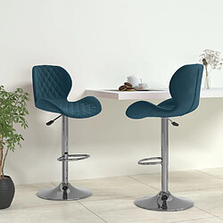 vidaXL Tabourets de bar lot de 2 bleu velours 