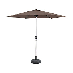 Habitat Et Jardin Parasol jardin droit Alu Sol - Rond - Ø 3m - Taupe - Avec pied à lester