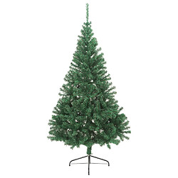 vidaXL Sapin de Noël artificiel moitié avec support vert 240 cm PVC