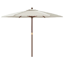 Avis vidaXL Parasol de jardin avec mât en bois sable 299x240 cm