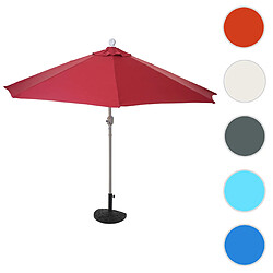 Mendler Demi-parasol en aluminium Parla, UV 50+ ~ 270cm bordeaux avec pied