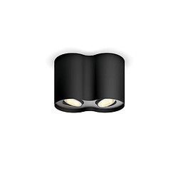 Ledkia Plafonnier White Ambiance Double Pillar Hue Noir