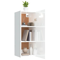 Acheter vidaXL Armoire murale Blanc brillant 34,5x34x90 cm Bois d'ingénierie