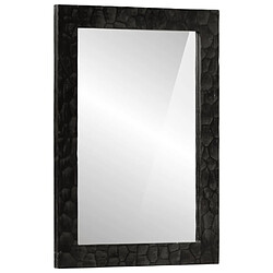 vidaXL Miroir de bain noir 50x70x2,5 cm bois manguier massif et verre