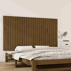 Maison Chic Tête de lit scandinave pour lit adulte,Meuble de chambre murale Marron miel 159,5x3x90 cm Bois massif de pin -MN38818 