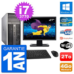 PC Tour HP Pro 6300 CMT Ecran 27" i7-3770 RAM 4Go Disque Dur 2To Windows 10 Wifi · Occasion 