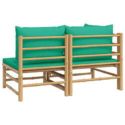 Acheter vidaXL Salon de jardin 2 pcs avec coussins vert bambou