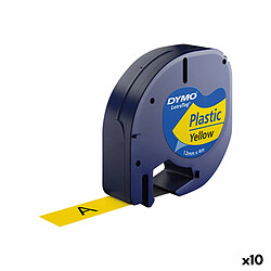 Ruban Laminé pour Etiqueteuses Dymo 91202 LetraTag® Noir Jaune 12 mm (10 Unités)