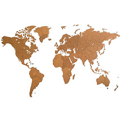 MiMi Innovations Décoration carte du monde mural Bois Marron 280x170cm