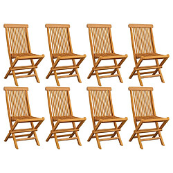 vidaXL Chaises de jardin pliables lot de 8 Bois de teck massif