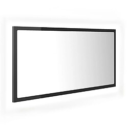 Maison Chic Miroir LED moderne de salle de bain,Décoration Miroir mural Bain Gris brillant 90x8,5x37cm Acrylique -MN84676