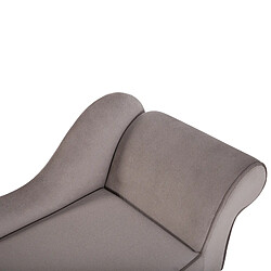 Beliani Mini chaise longue en velours taupe côté droit BIARRITZ pas cher