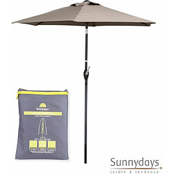 Sunnydays Parasol de jardin avec housse de protection - Parasol inclinable - Diamètre 200 cm - Taupe