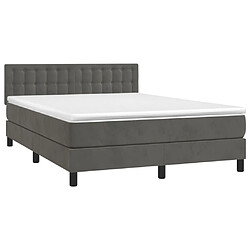 Avis Sommier à lattes LED,Cadre à lattes de lit avec matelas pour Adulte Gris foncé 140x190 cm -MN36965