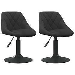 vidaXL Chaises pivotantes à manger lot de 2 Noir Velours