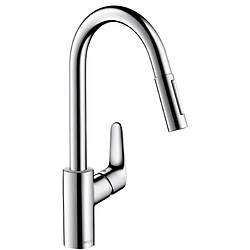 Hansgrohe Mitigeur dévier/cuisine à douchette extractible Focus - finition noir mat