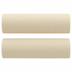 Acheter vidaXL Ensemble de canapés 2 pcs avec coussins crème tissu