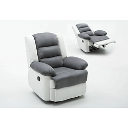 Habitat Et Jardin Fauteuil relax Buckingham - 85 x 93 x 100 cm - Blanc / Gris clair 