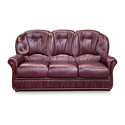 Vente-Unique Canapé 3 places et un fauteuil 100% cuir de buffle DAPHNE - Bordeaux