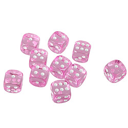 Lot De 10 Dés En Acrylique D6 à Six Faces Pour Du0026D TRPG Party Board Game Toys Pink dés ponctuels