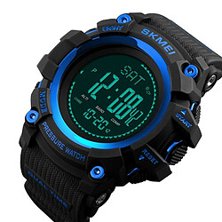 Avis Wewoo Montre sport Multifonctionnel Homme Sports de plein air numérique étanche avec fonction Boussole / Baromètre / Altimètre / Podomètre (Bleu)