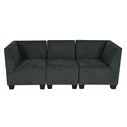 Avis Mendler Modular Canapé 3 places Lyon, tissu/textile ~ gris anthracite, accoudoirs hauts