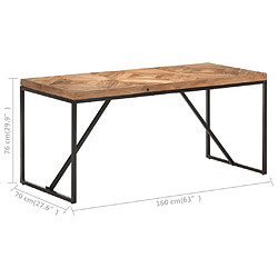 vidaXL Table à dîner 160x70x76 cm Bois massif d'acacia et de manguier pas cher