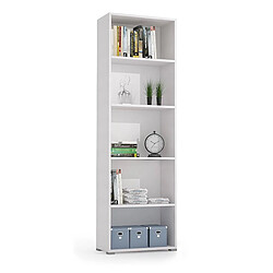 Alter BibliothÃ¨que linÃ©aire avec 4 Ã©tagÃ¨res rÃ©glables, 100% Made in Italy, EtagÃ¨re classique, EtagÃ¨re pour bureau ou salon, 60x30h195 cm, Couleur Blanc