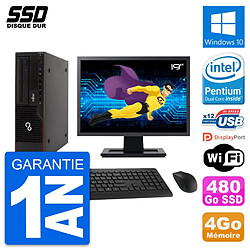 PC Fujitsu E910 DT Ecran 19" Intel G630 RAM 4Go SSD 480Go Windows 10 Wifi - Occasion