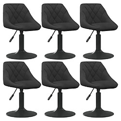 vidaXL Chaises pivotantes à manger lot de 6 noir velours