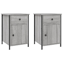 Maison Chic Lot de 2 Tables de chevet - Tables de Nuit sonoma gris 40x42x60cm bois d'ingénierie