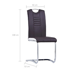 vidaXL Chaises à manger cantilever lot de 4 marron similicuir pas cher