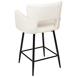 Beliani Tabouret de bar Set de 2 Bouclé Crème SANILAC pas cher