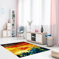 HOMEMANIA Tapis Imprimé Fire Sky 1 - Résumé - Décoration de Maison - antidérapants - Pour Salon, séjour, chambre à coucher - Multicolore en Polyester, Coton, 60 x 100 cm