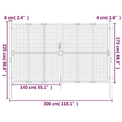 vidaXL Portail de jardin anthracite 300x175 cm acier pas cher