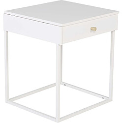 Venture Home Table de chevet en acier Bakal blanc.