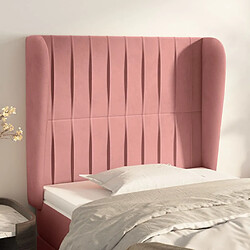 Maison Chic Tête de lit scandinave avec oreilles,meuble de chambre Rose 83x23x118/128 cm Velours -MN81049