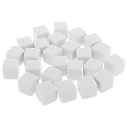 25 pièces en carré en blanc Dices D6 Six côtés RPG Gaming Dice Gift White Set de dés de jeu