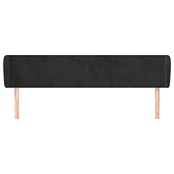 Avis Maison Chic Tête de lit scandinave avec oreilles,meuble de chambre Noir 163x23x78/88 cm Velours -MN74611