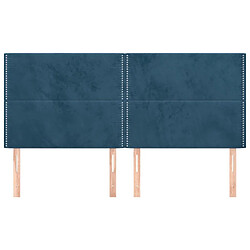 Avis Maison Chic Lot de 4 Têtes de lit design pour chambre - Décoration de lit Bleu foncé 100x5x78/88 cm Velours -MN46520