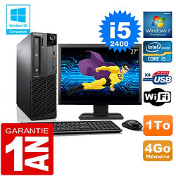 PC Lenovo M92p SFF Core I5-2400 Ram 4Go Disque 1 To Wifi W7 Ecran 27" · Occasion 